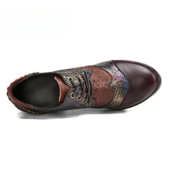 Socofy Genuine leather three-dimensional flower high heel pump