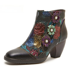 Socofy Blooming Grace Ankle Boots