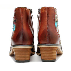 Socofy Vicconfy Vintage Handmade Romantic Exquisite Ankle Boots