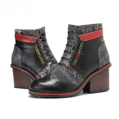Socofy Vicconfy Handmade Leather Vintage Boots