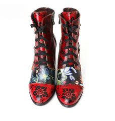 Socofy Vicconfy Pointed Toe Leather Vintage Tall Women's Boots