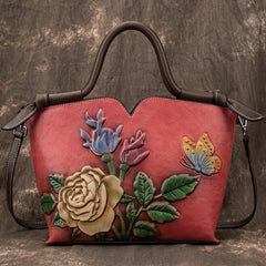 Socofy Retro Full Grain Leather Multi-function Shoulder Crossbody Handbag