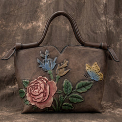 Socofy Retro Full Grain Leather Multi-function Shoulder Crossbody Handbag