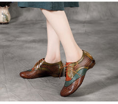 Socofy Summer Low Heel Cutout Shoes