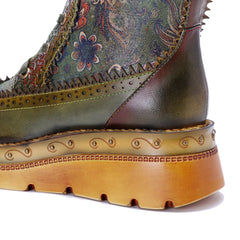 Socofy Winter Retro Printed Boots