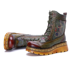 Socofy Winter Retro Printed Boots