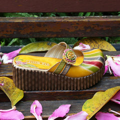 Socofy Vintage Cowhide Leather Platform Slippers