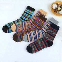 Socofy Vicconfy Winter Vintage Thickened Warm Ethnic Wool Socks