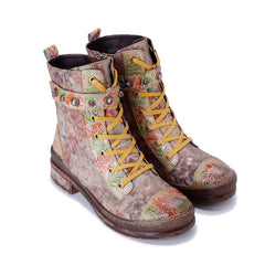 Socofy Winter Vintage Printed Martin Boots