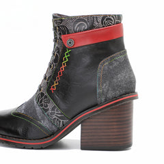Socofy Vicconfy Handmade Leather Vintage Boots
