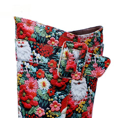 Chrismas Exclusive|Socofy Vicconfy Vintage Print Casual Chunky Heel Comfort High Boots