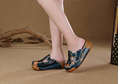 Socofy Summer Ethnic Platform Slippers