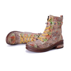 Socofy Winter Vintage Printed Martin Boots