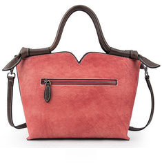 Socofy Retro Full Grain Leather Multi-function Shoulder Crossbody Handbag