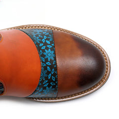 Socofy Vicconfy Genuine Leather Fringe Vintage Boots Flat Boots