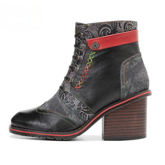 Socofy Vicconfy Handmade Leather Vintage Boots