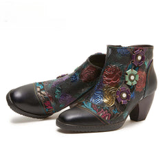 Socofy Blooming Grace Ankle Boots