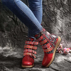 Socofy Bohemian Bloom Boots