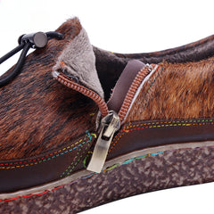 Socofy Vicconfy Genuine Leather Retro Comfort Casual Loafers