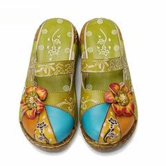 Socofy Golden Blossom Clogs