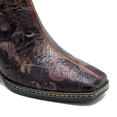 Socofy Vicconfy Genuine Leather Vintage Dark Gothic Women's Boots