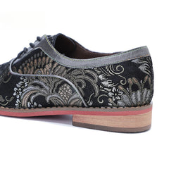 Socofy Handmade Leather Vintage Lace-Up Flats Loafers Shoes