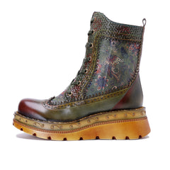Socofy Winter Retro Printed Boots