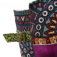 Socofy Vicconfy Genuine Leather Vintage Patchwork Long Warm Boots