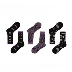 Socofy Vintage mid-calf socks for women combed cotton fashion socks