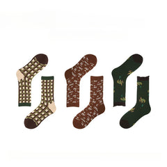 Socofy Vintage mid-calf socks for women combed cotton fashion socks