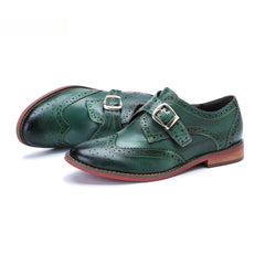Socofy Handmade Leather Vintage Flat Loafers Shoes
