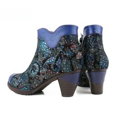 Socofy Winter blue heightening viscose low round toe warm women's boots