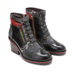 Socofy Vicconfy Handmade Leather Vintage Boots
