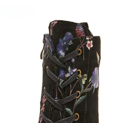 Socofy Autumn and winter warm and wear-resistant mid-calf round-toe cowhide leather fashion boots