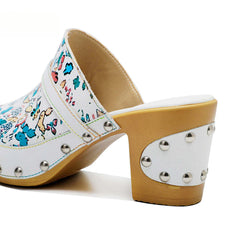 Socofy Handmade Leather Crushed Flower Rustic Casual Fashion Comfortable High Heeled Sandals