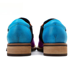 Socofy retro tassel Deco leather women's flat shoes