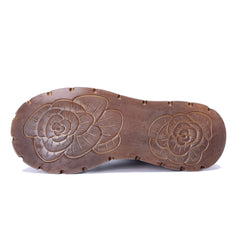 Socofy Winter Vintage Snake Print Short Boots