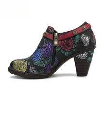 Socofy Vicconfy Heeled Women's Romantic Vintage Rose Single Shoes