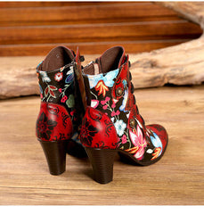 Socofy Vicconfy Pointed Toe Leather Vintage Tall Women's Boots