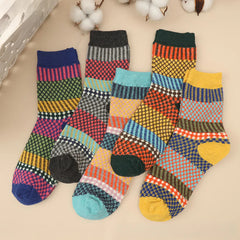 Socofy Vicconfy Thickened warm ethnic style retro wool socks