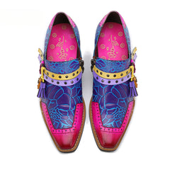 Socofy Leather Vintage Cowboy Style Women's Shallow Mouth Single Shoes