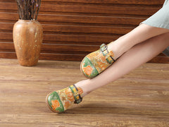 Socofy Summer Leather Wedge Shoes
