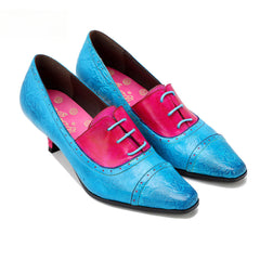 Socofy summer genuine leather retro colour women's low heels