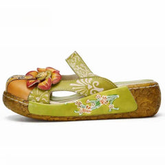 Socofy Golden Blossom Clogs