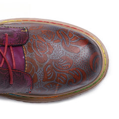 Socofy Vicconfy Locomotive Texture Dark Flower Women's Boots Flat Women's Boots