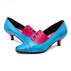 Socofy summer genuine leather retro colour women's low heels