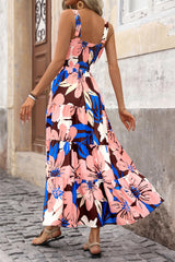 Floral Ruffle Long Flowy Cute Casual Beach Boho Maxi Dresses