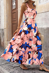 Floral Ruffle Long Flowy Cute Casual Beach Boho Maxi Dresses