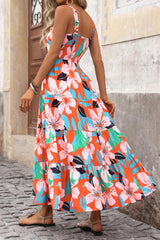 Floral Ruffle Long Flowy Cute Casual Beach Boho Maxi Dresses