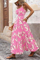 Floral Ruffle Long Flowy Cute Casual Beach Boho Maxi Dresses